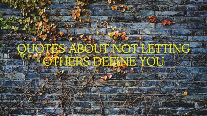 quotes about not letting others define you